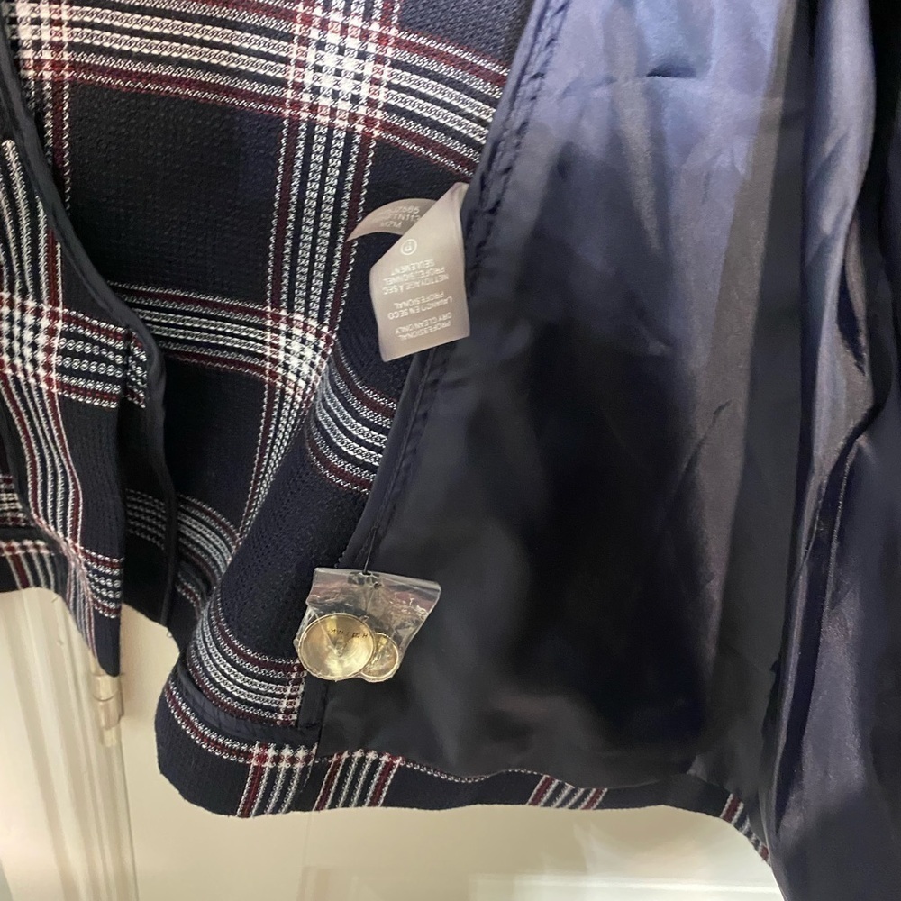 Tommy Hilfiger Tartan/Plaid Navy Blazer - Picture 4 of 9